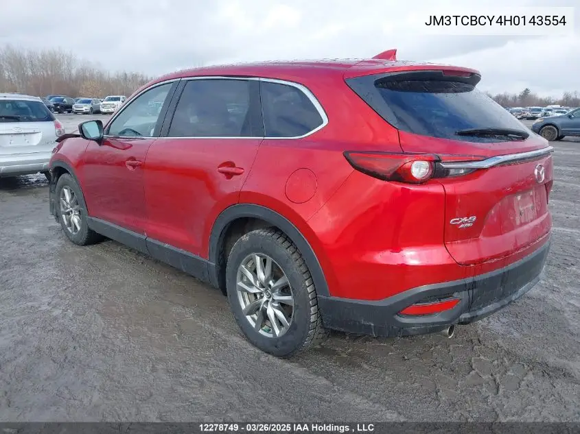 2017 Mazda Cx-9 Touring VIN: JM3TCBCY4H0143554 Lot: 12278749