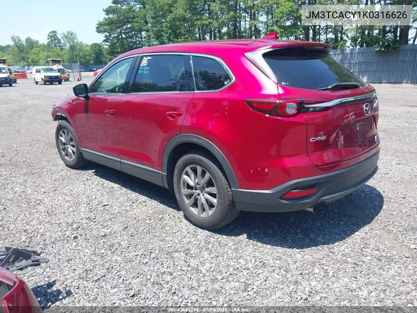 2019 Mazda Cx-9 Touring VIN: JM3TCACY1K0316626 Lot: 42643294