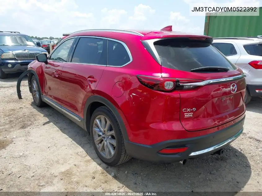 2021 Mazda Cx-9 Grand Touring VIN: JM3TCADY0M0522392 Lot: 42614926