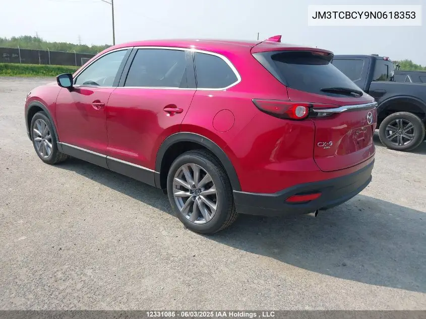 2022 Mazda Cx-9 Touring VIN: JM3TCBCY9N0618353 Lot: 12331085