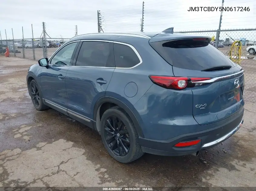 2022 Mazda Cx-9 Carbon Edition VIN: JM3TCBDY5N0617246 Lot: 42608307