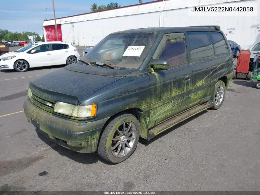 1992 Mazda Mpv Wagon VIN: JM3LV5222N0442058 Lot: 42213502