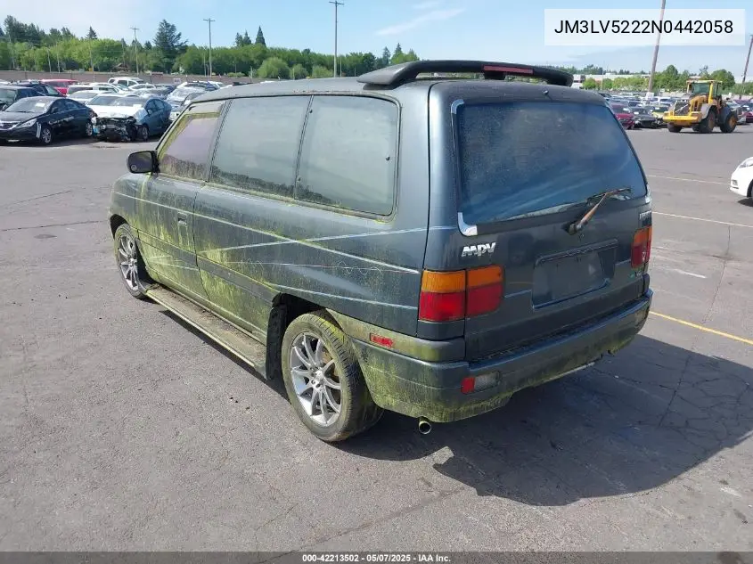 1992 Mazda Mpv Wagon VIN: JM3LV5222N0442058 Lot: 42213502