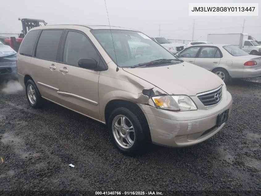 2000 Mazda Mpv Dx/Es/Lx VIN: JM3LW28G8Y0113447 Lot: 41340766