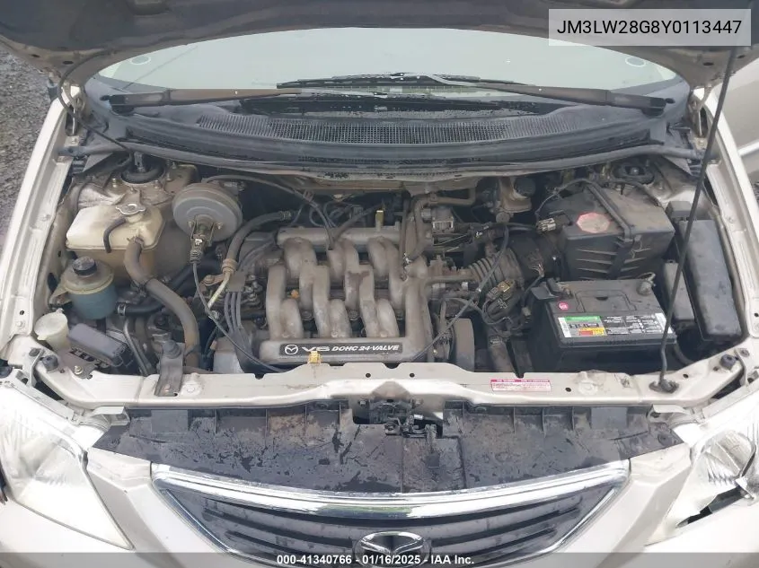2000 Mazda Mpv Dx/Es/Lx VIN: JM3LW28G8Y0113447 Lot: 41340766