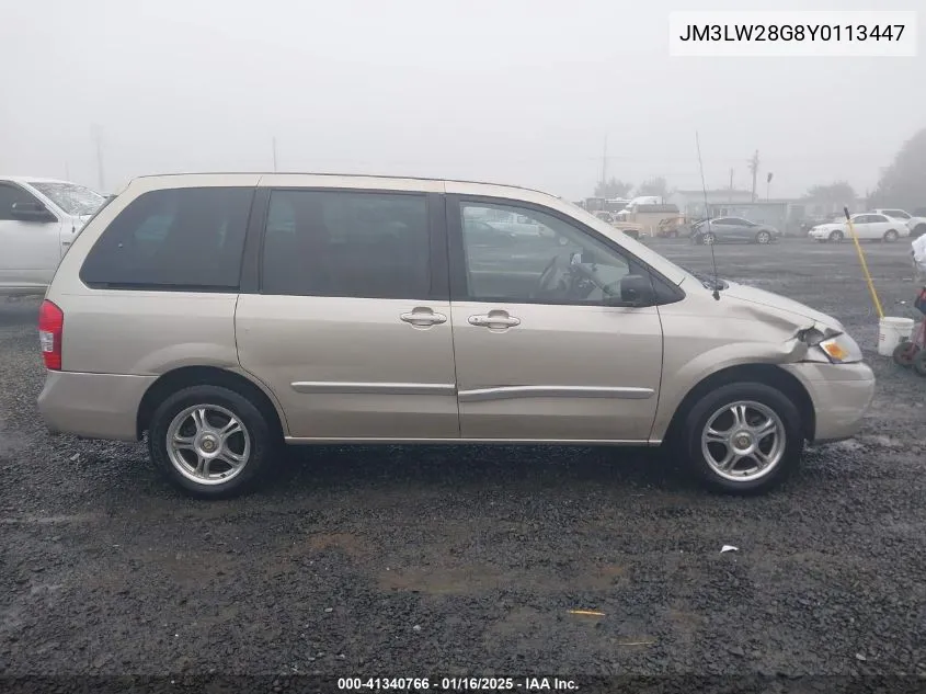 2000 Mazda Mpv Dx/Es/Lx VIN: JM3LW28G8Y0113447 Lot: 41340766