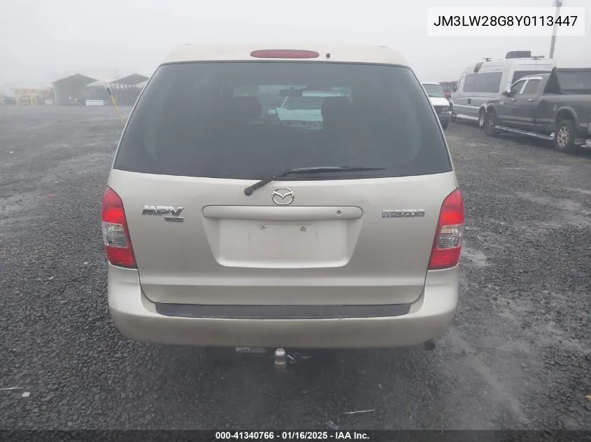 2000 Mazda Mpv Dx/Es/Lx VIN: JM3LW28G8Y0113447 Lot: 41340766