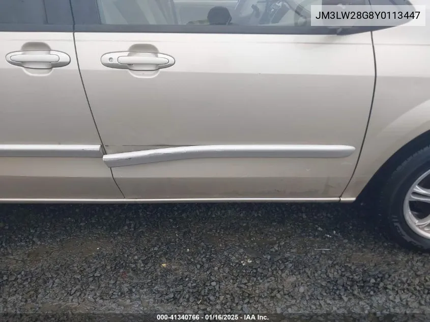 2000 Mazda Mpv Dx/Es/Lx VIN: JM3LW28G8Y0113447 Lot: 41340766