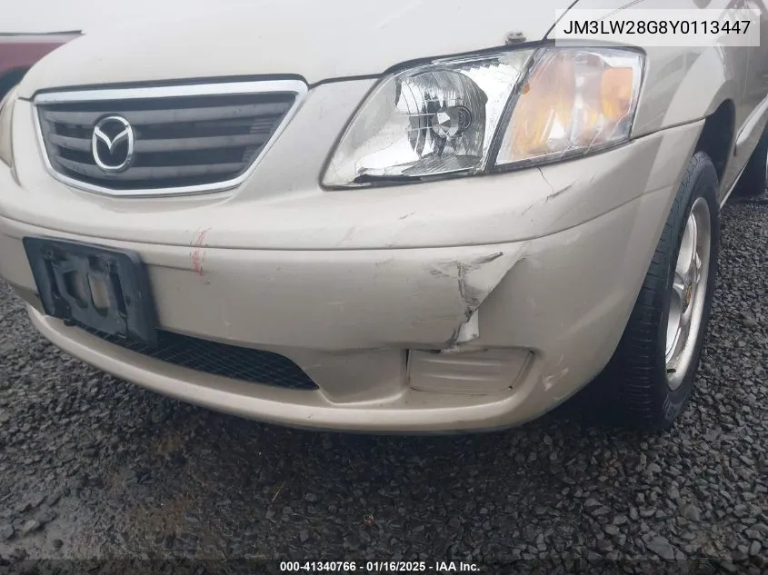2000 Mazda Mpv Dx/Es/Lx VIN: JM3LW28G8Y0113447 Lot: 41340766