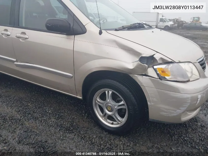 2000 Mazda Mpv Dx/Es/Lx VIN: JM3LW28G8Y0113447 Lot: 41340766