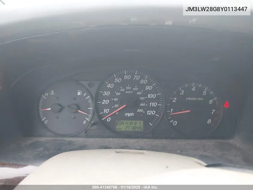 2000 Mazda Mpv Dx/Es/Lx VIN: JM3LW28G8Y0113447 Lot: 41340766