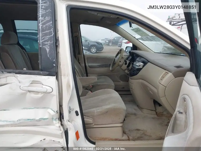 2000 Mazda Mpv Dx/Es/Lx VIN: JM3LW28G3Y0148851 Lot: 41562045