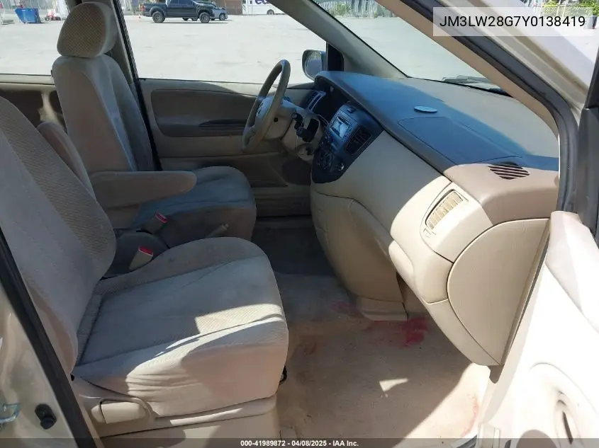 2000 Mazda Mpv Dx/Es/Lx VIN: JM3LW28G7Y0138419 Lot: 41989872
