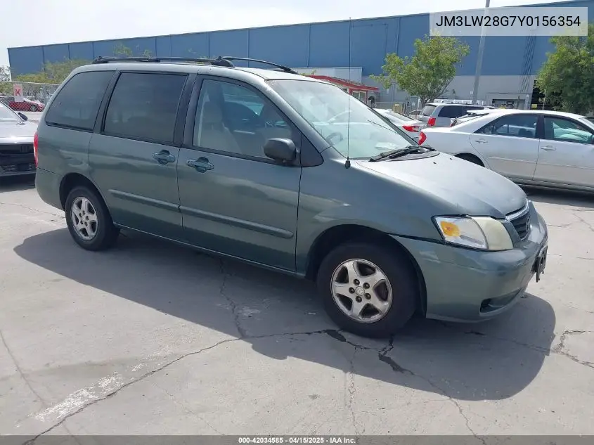 2000 Mazda Mpv Dx/Es/Lx VIN: JM3LW28G7Y0156354 Lot: 42034585