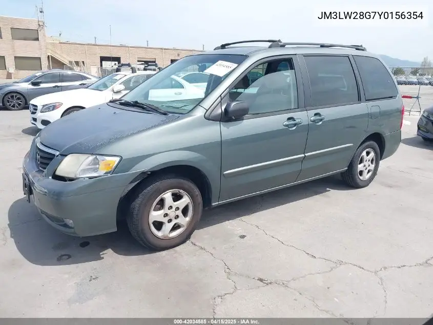 2000 Mazda Mpv Dx/Es/Lx VIN: JM3LW28G7Y0156354 Lot: 42034585
