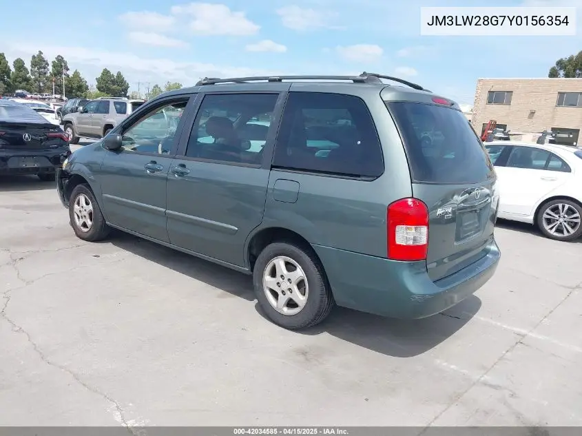 2000 Mazda Mpv Dx/Es/Lx VIN: JM3LW28G7Y0156354 Lot: 42034585