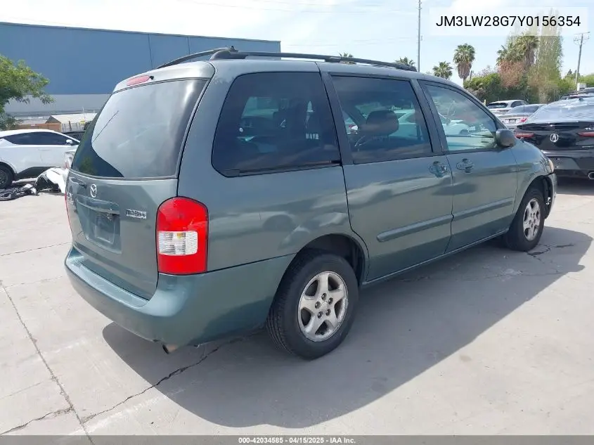 2000 Mazda Mpv Dx/Es/Lx VIN: JM3LW28G7Y0156354 Lot: 42034585