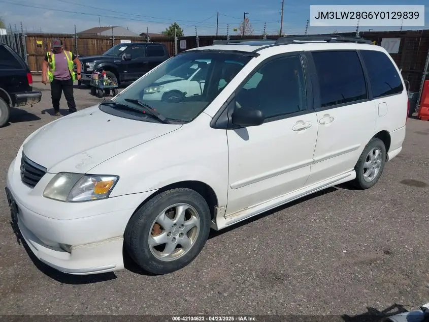 2000 Mazda Mpv Dx/Es/Lx VIN: JM3LW28G6Y0129839 Lot: 42104623
