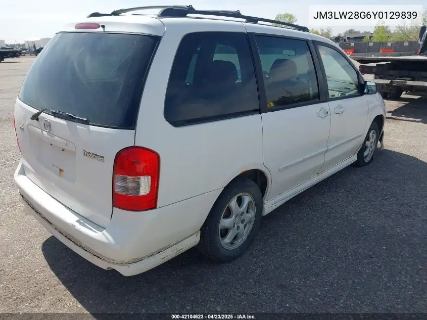 2000 Mazda Mpv Dx/Es/Lx VIN: JM3LW28G6Y0129839 Lot: 42104623