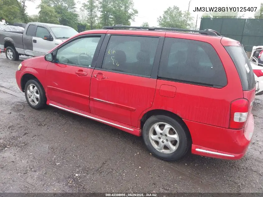 2000 Mazda Mpv Dx/Es/Lx VIN: JM3LW28G1Y0125407 Lot: 42386995