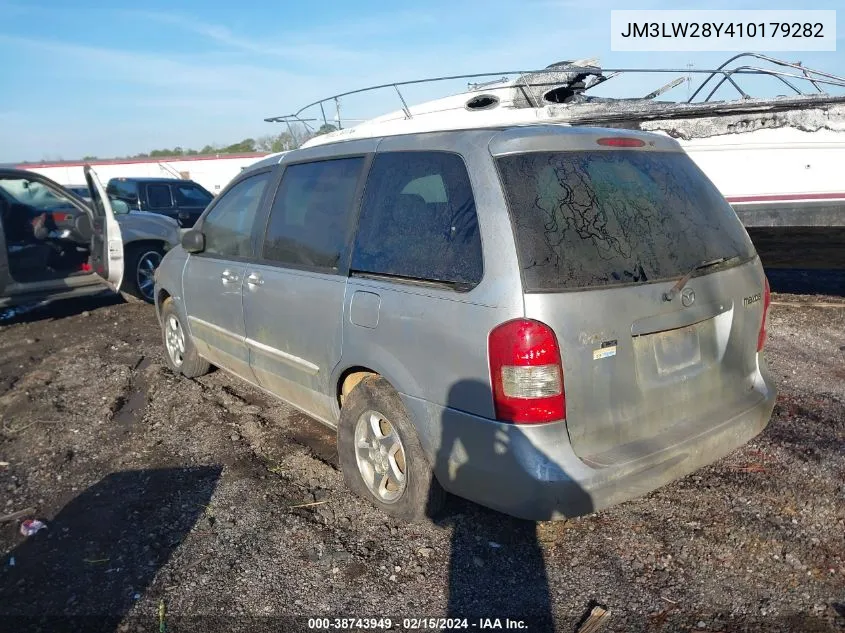 2001 Mazda Mpv Dx/Es/Lx VIN: JM3LW28Y410179282 Lot: 38743949