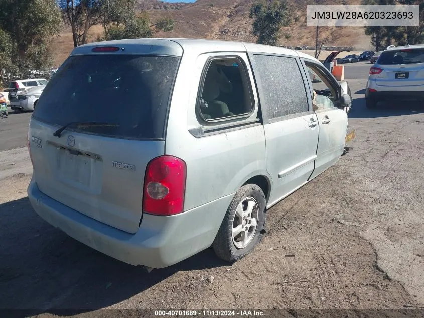 2002 Mazda Mpv Es/Lx VIN: JM3LW28A620323693 Lot: 40701689
