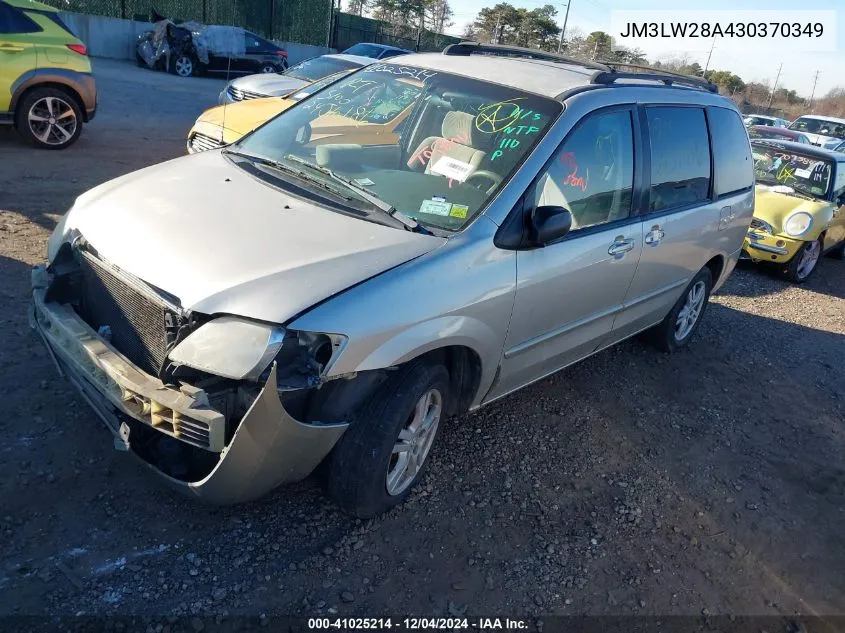 2003 Mazda Mpv Es/Lx/Lx-Sv VIN: JM3LW28A430370349 Lot: 41025214
