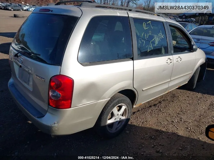 2003 Mazda Mpv Es/Lx/Lx-Sv VIN: JM3LW28A430370349 Lot: 41025214