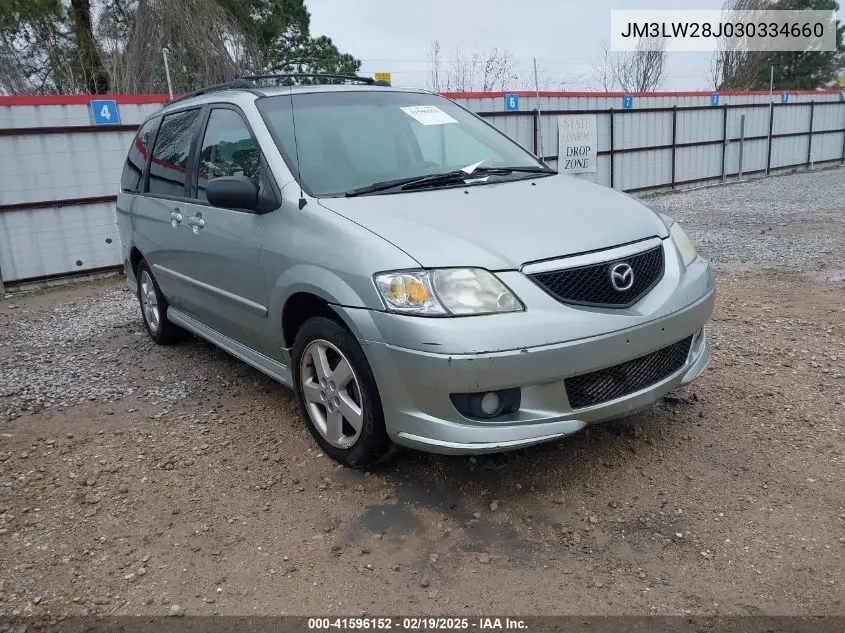 2003 Mazda Mpv Es/Lx/Lx-Sv VIN: JM3LW28J030334660 Lot: 41596152
