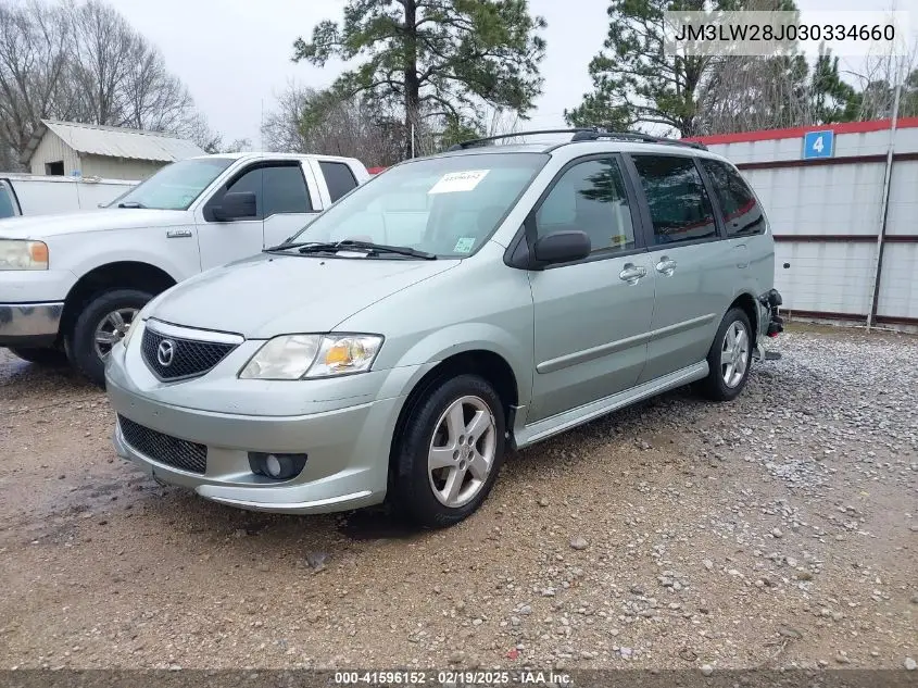 2003 Mazda Mpv Es/Lx/Lx-Sv VIN: JM3LW28J030334660 Lot: 41596152
