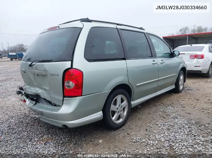 2003 Mazda Mpv Es/Lx/Lx-Sv VIN: JM3LW28J030334660 Lot: 41596152