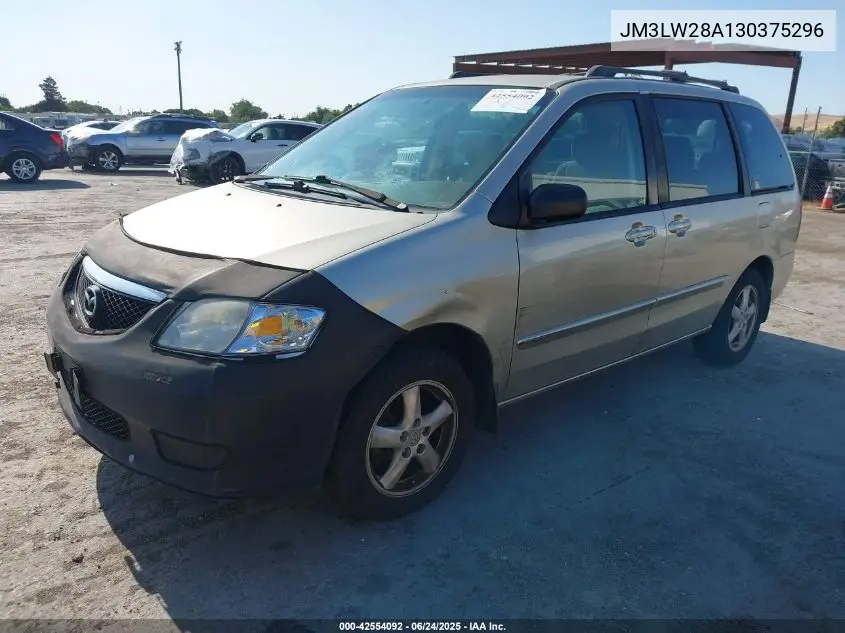 2003 Mazda Mpv Es/Lx/Lx-Sv VIN: JM3LW28A130375296 Lot: 42554092