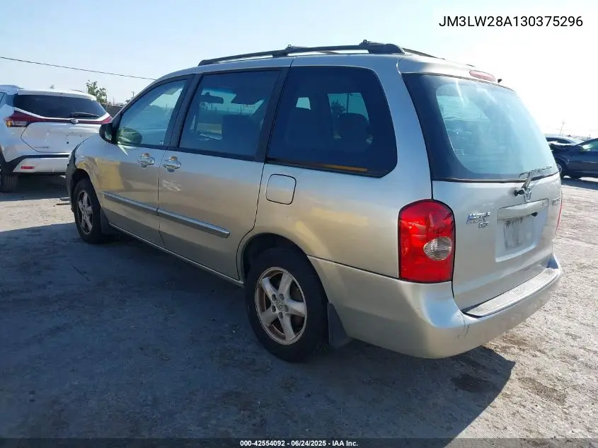 2003 Mazda Mpv Es/Lx/Lx-Sv VIN: JM3LW28A130375296 Lot: 42554092
