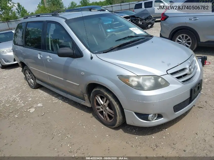 2004 Mazda Mpv Lx VIN: JM3LW28J740506782 Lot: 42223428