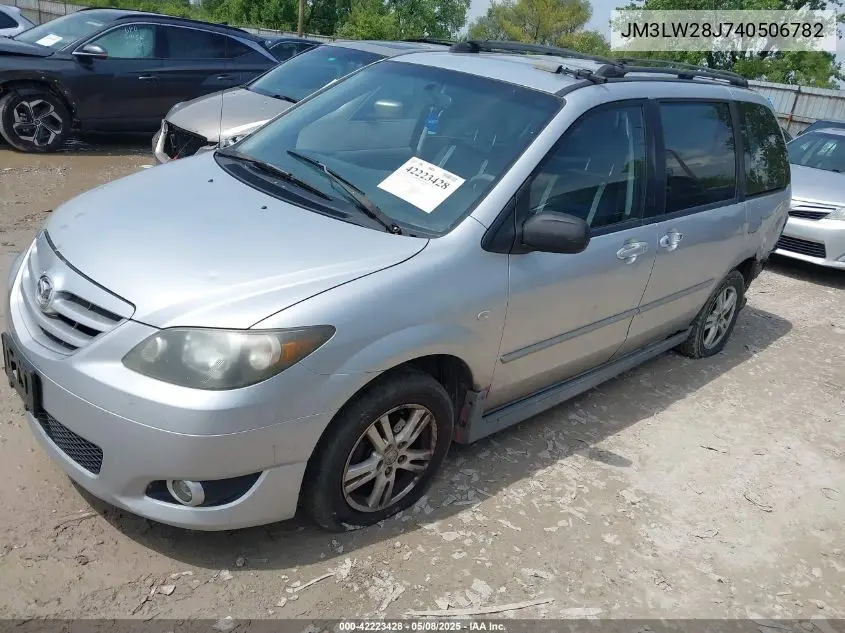 2004 Mazda Mpv Lx VIN: JM3LW28J740506782 Lot: 42223428