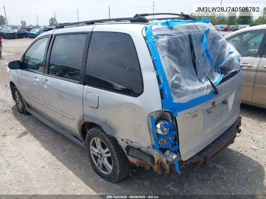 2004 Mazda Mpv Lx VIN: JM3LW28J740506782 Lot: 42223428