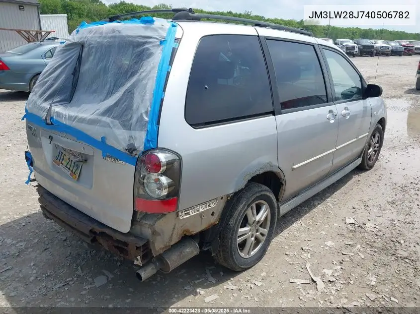 2004 Mazda Mpv Lx VIN: JM3LW28J740506782 Lot: 42223428