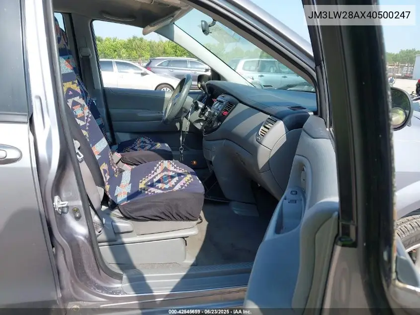 2004 Mazda Mpv Lx VIN: JM3LW28AX40500247 Lot: 42545659
