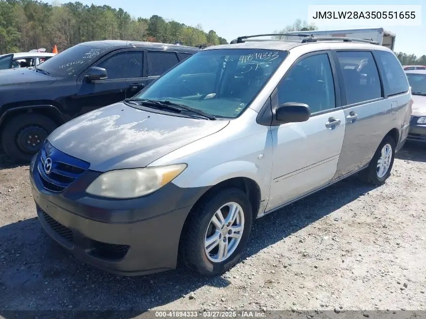 2005 Mazda Mpv Lx-Sv VIN: JM3LW28A350551655 Lot: 41894333