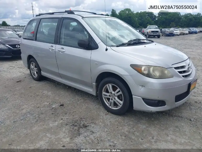 2005 Mazda Mpv Lx VIN: JM3LW28A750550024 Lot: 42254908