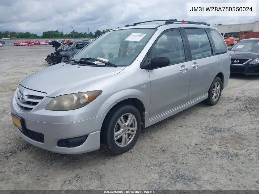2005 Mazda Mpv Lx VIN: JM3LW28A750550024 Lot: 42254908