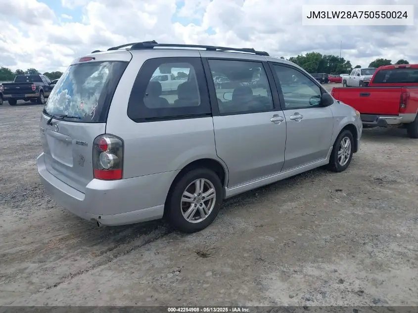 2005 Mazda Mpv Lx VIN: JM3LW28A750550024 Lot: 42254908