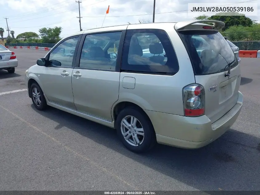 2005 Mazda Mpv Lx VIN: JM3LW28A050539186 Lot: 42383924