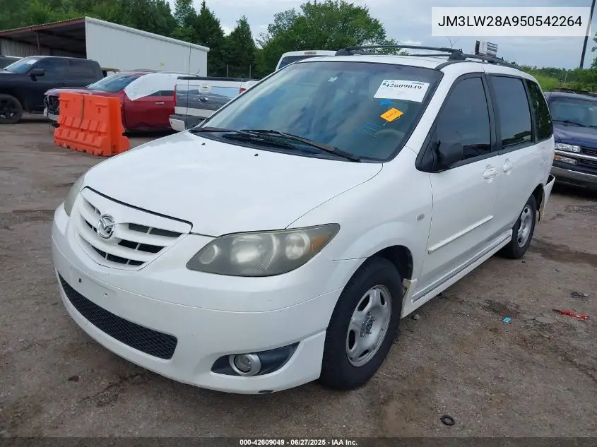 2005 Mazda Mpv Lx VIN: JM3LW28A950542264 Lot: 42609049