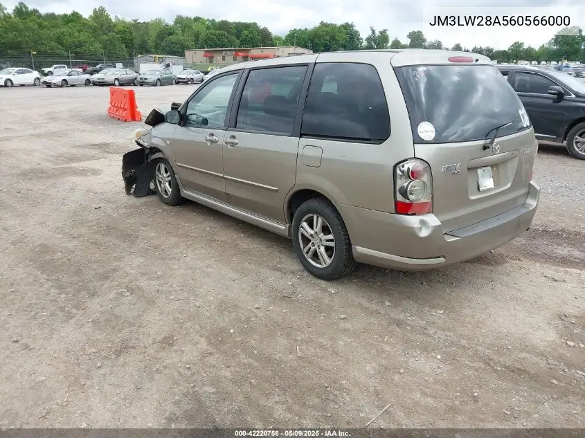 2006 Mazda Mpv Lx VIN: JM3LW28A560566000 Lot: 42220756