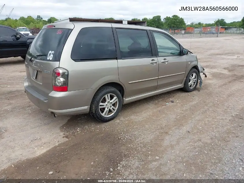 2006 Mazda Mpv Lx VIN: JM3LW28A560566000 Lot: 42220756