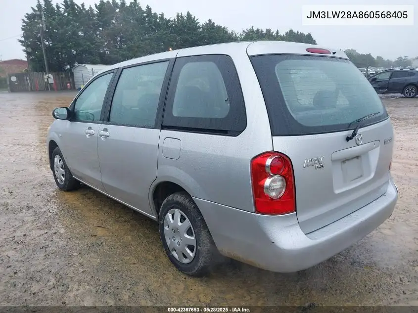 2006 Mazda Mpv Lx-Sv VIN: JM3LW28A860568405 Lot: 42367653