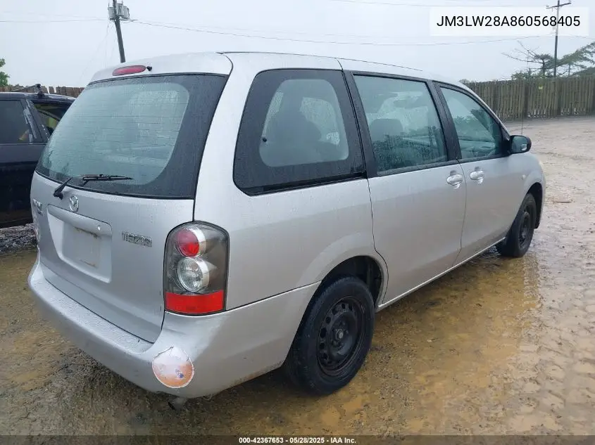 2006 Mazda Mpv Lx-Sv VIN: JM3LW28A860568405 Lot: 42367653
