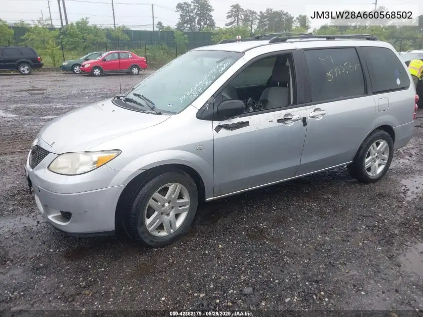 2006 Mazda Mpv Lx-Sv VIN: JM3LW28A660568502 Lot: 42382179