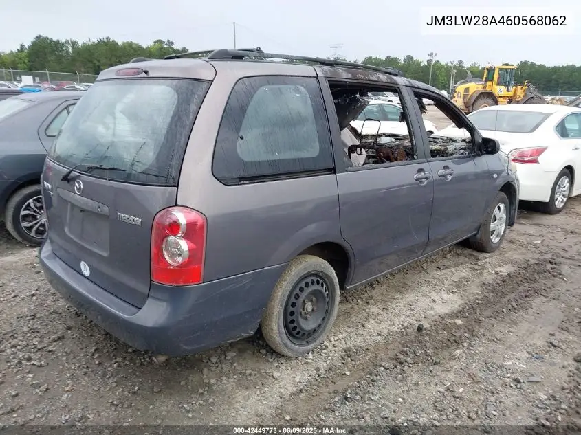 2006 Mazda Mpv Lx-Sv VIN: JM3LW28A460568062 Lot: 42449773